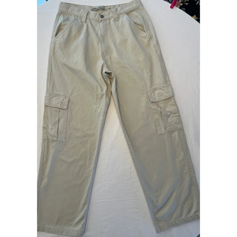 Levis Silver Tab Khaki Cargo Pants Mens Size 33x34 Relaxed Fit 90s Retro‎